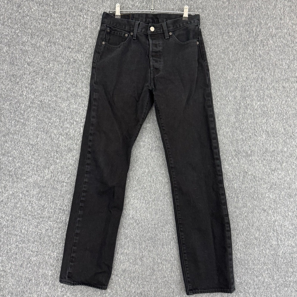 Levi's 501 Original Fit Jeans Men's 31x32 Black Button Fly Straight Leg Denim